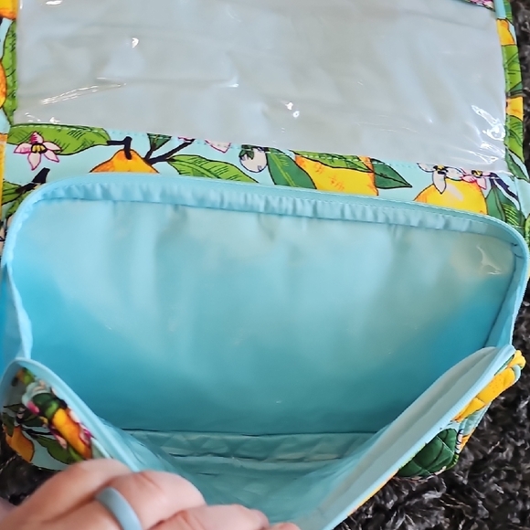Vera Bradley Yellow and Green Cosmetic Bag with Lemon Print - Picture 4 of 8